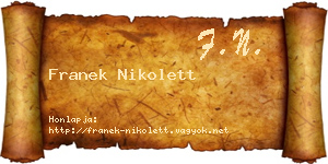 Franek Nikolett névjegykártya